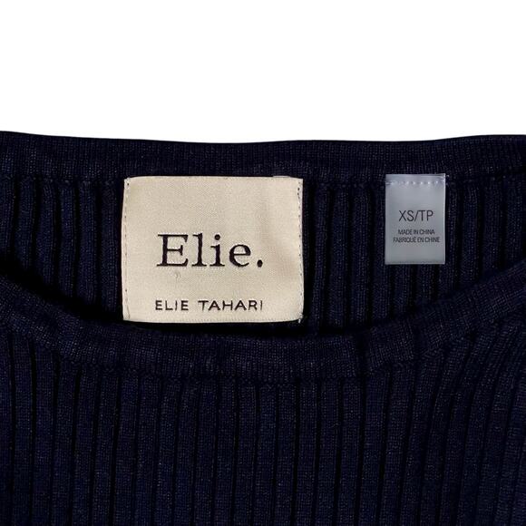 Elie Tahari Striped Pullover Sweater SZ XS Navy White Viscose Blend Nautical Top - Picture 3 of 8